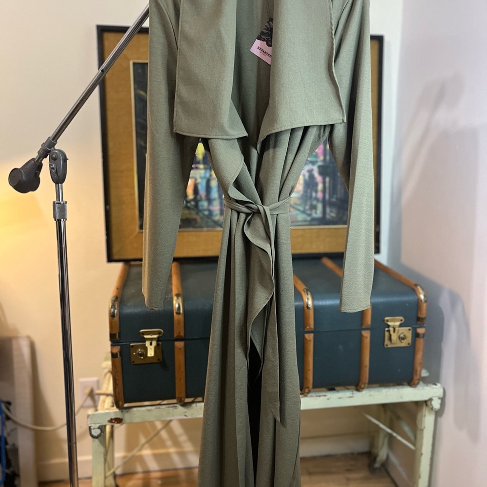 Revamped Brand Long Trench Style Wrap Jacket